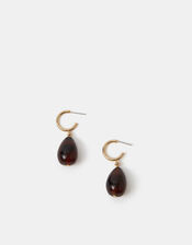 Resin Drop Hoop Earrings, , large