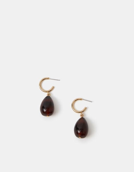 Resin Drop Hoop Earrings, , large