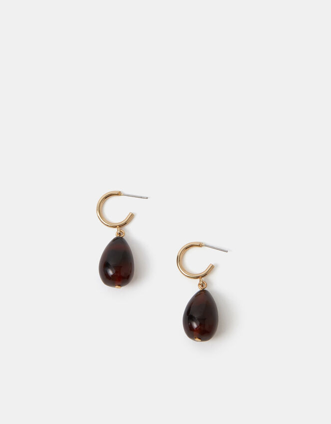 Resin Drop Hoop Earrings, , large