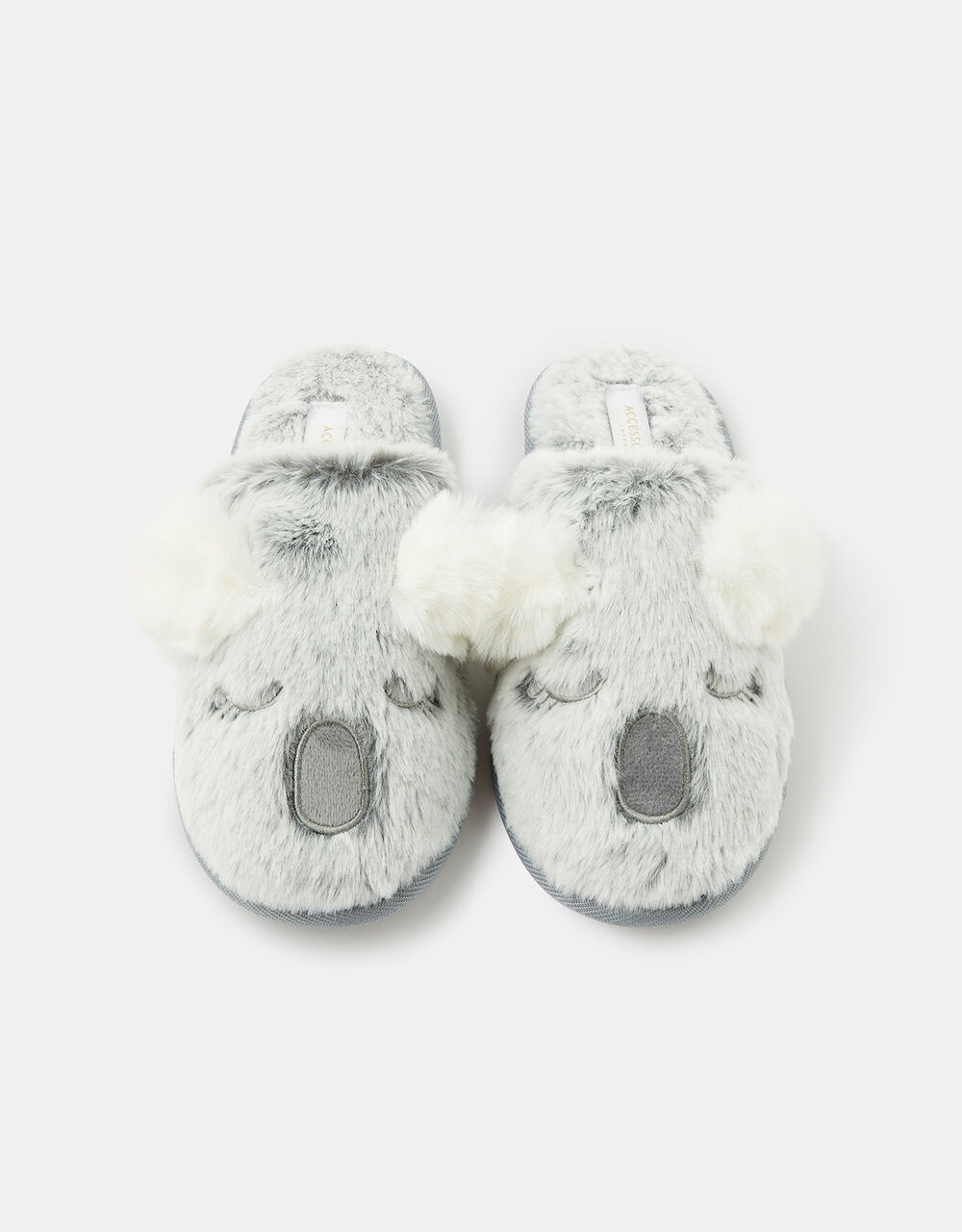 Koala Fluffy Slippers Grey | Slippers | Accessorize UK
