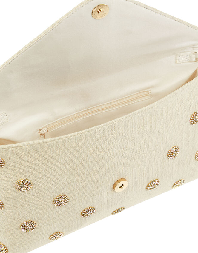 Diamante Polka-Dot Oversized Clutch Bag, , large
