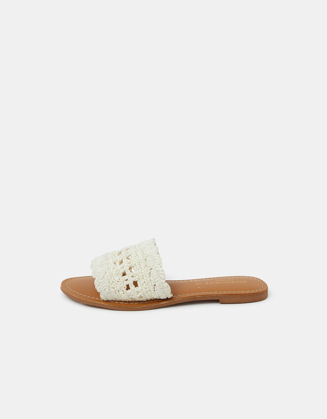Crochet Sliders Cream, Cream (CREAM), large