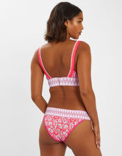 Paisley Shirred Band Bikini Bottoms, Orange (ORANGE), large