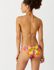 Pop Floral Print Ruffle Triangle Bikini Top, Multi (BRIGHTS-MULTI), large
