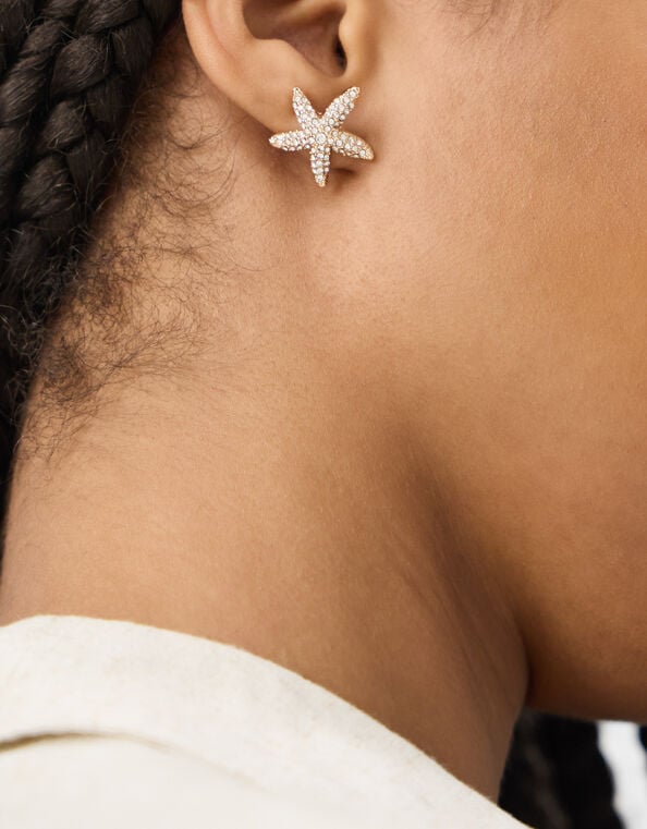 Diamant&eacute; Starfish Stud Earrings, , large