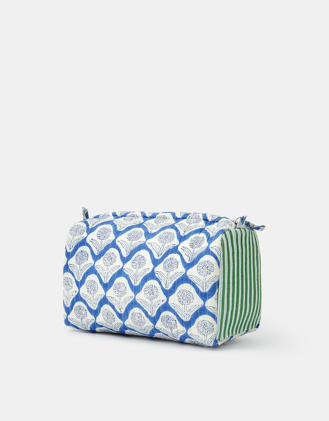 Large Dandelion Print Quilted Make Up Bag, , large
