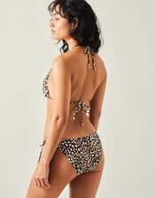 Animal Print Halter Bikini Top, Brown (BROWN), large