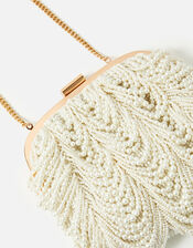Pearl Fringe Clutch Bag, , large