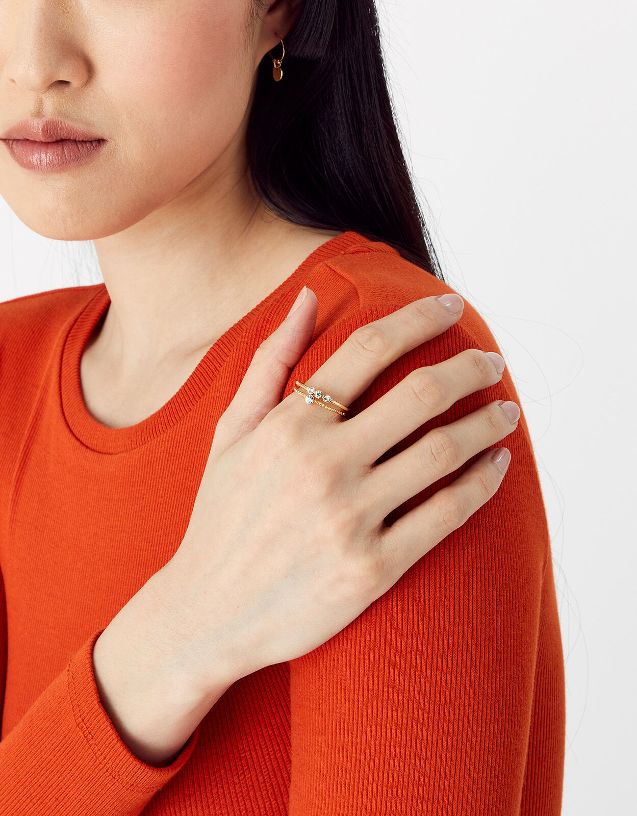 Twisted crystal ring best sale