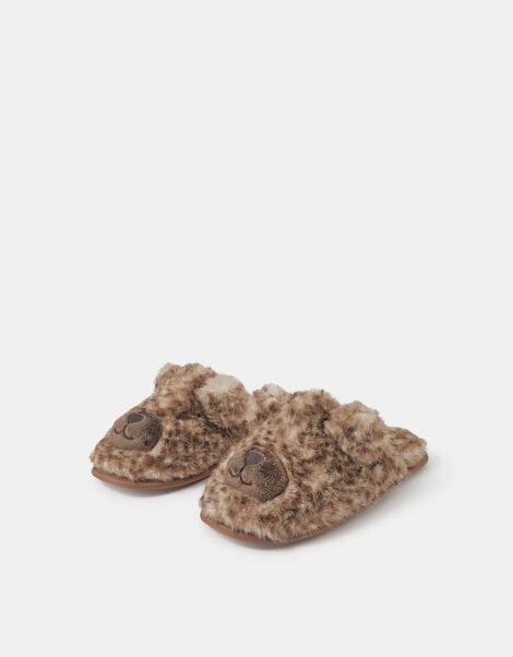 Teddy Mule Slippers, Brown (BROWN), large