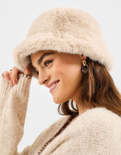 Faux Fur Bucket Hat, , large