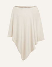 Lightweight Knit Poncho, Cream (CREAM), large