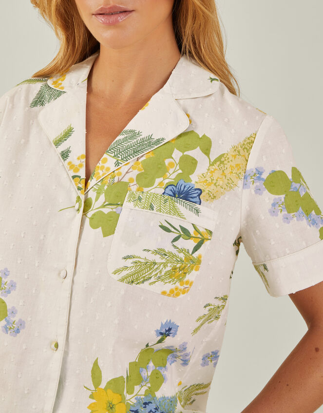 Floral Print Short Pyjamas Set, Ivory (IVORY), large