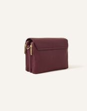 Double Zip Cross Body Bag, Red (BURGUNDY), large