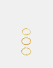 3-Pack 14ct Gold-Plated Stacking Rings, Gold (GOLD), large