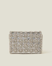 Hand Beaded Diamante Clutch Bag, , large