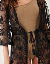 Lace Kimono, Black (BLACK), large
