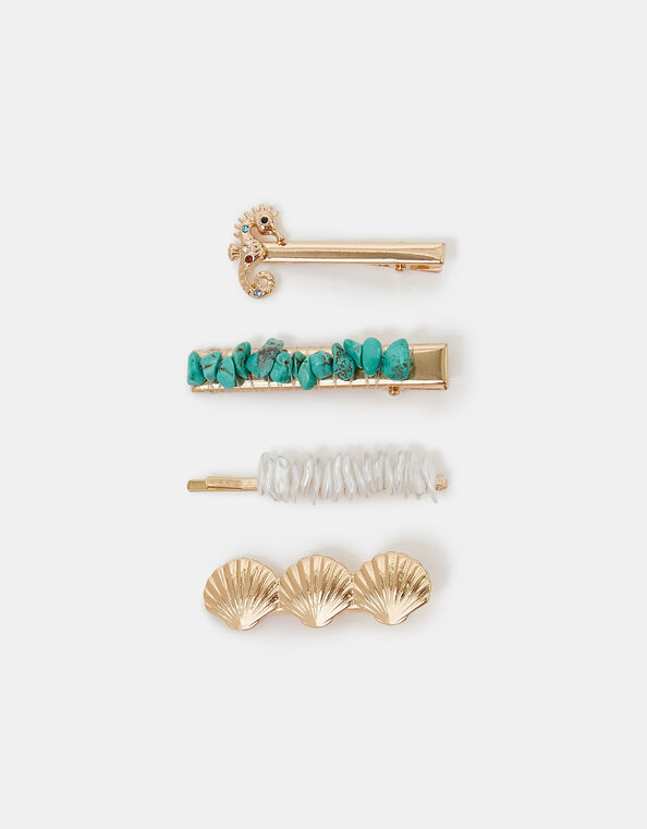 4-Pack Beach Hair Slides, , large