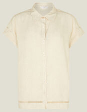 Cap Sleeve Boxy Shirt, Camel (BEIGE), large