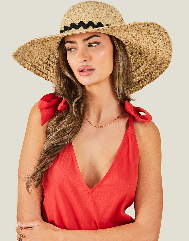 Floppy Hat with Ric Rac Trim, , large