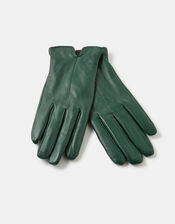 Luxe Leather Gloves, Green (GREEN), large