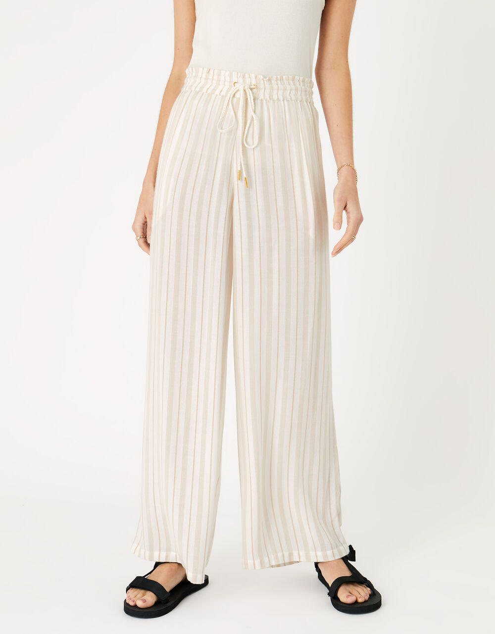Striped Beach Trousers Tan Beach trousers & Shorts Accessorize UK