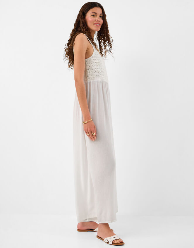 Sleeveless Crochet Jumpsuit, Cream (CREAM), large