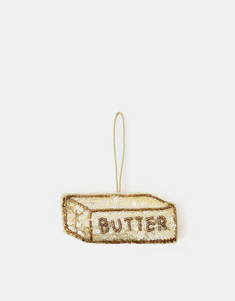 Embellished Butter Christmas Tree Decoration, , large