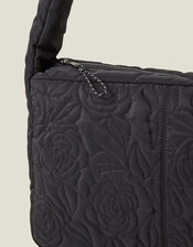 Floral Quilted Shoulder Bag, , large
