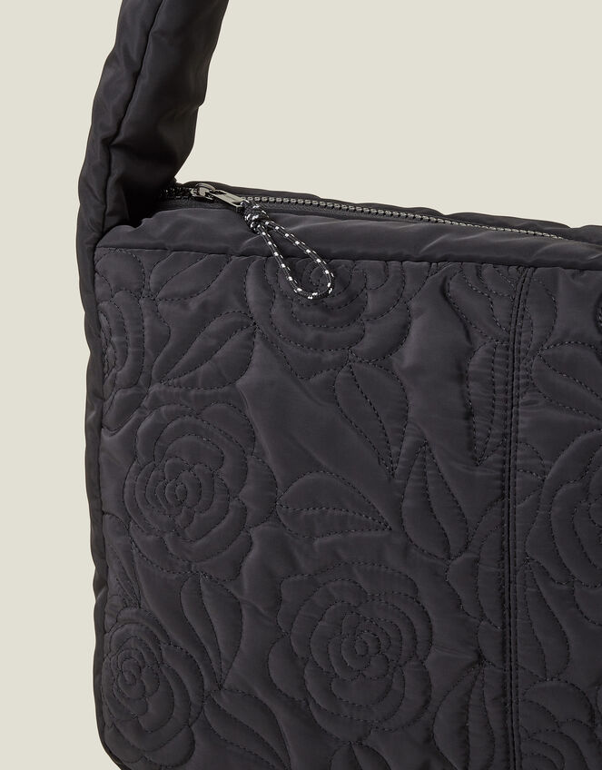 Floral Quilted Shoulder Bag, , large