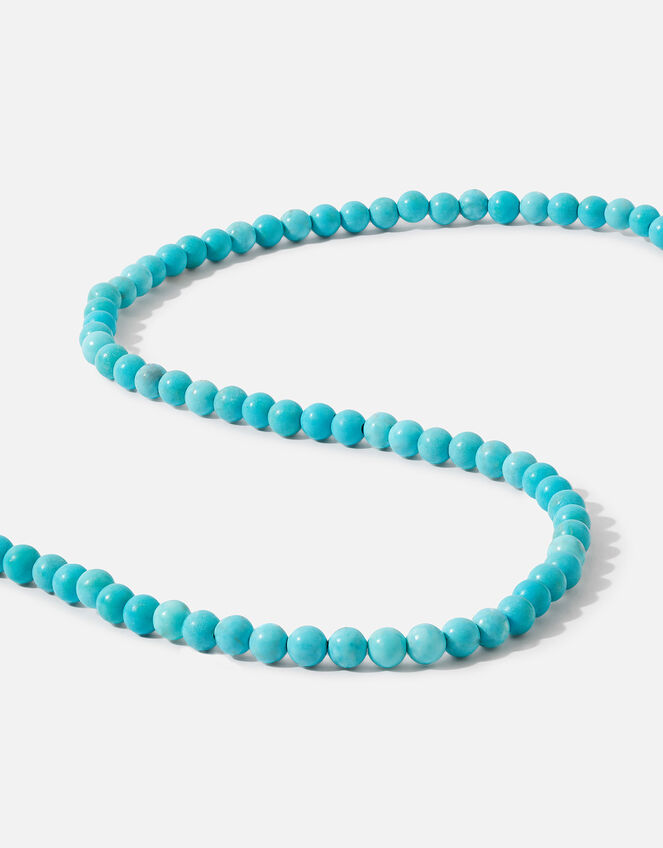 14ct Gold-Plated Turquoise Healing Stone Beaded Necklace, , large