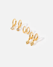 Gold-Plated Pave Hoop Multipack, , large