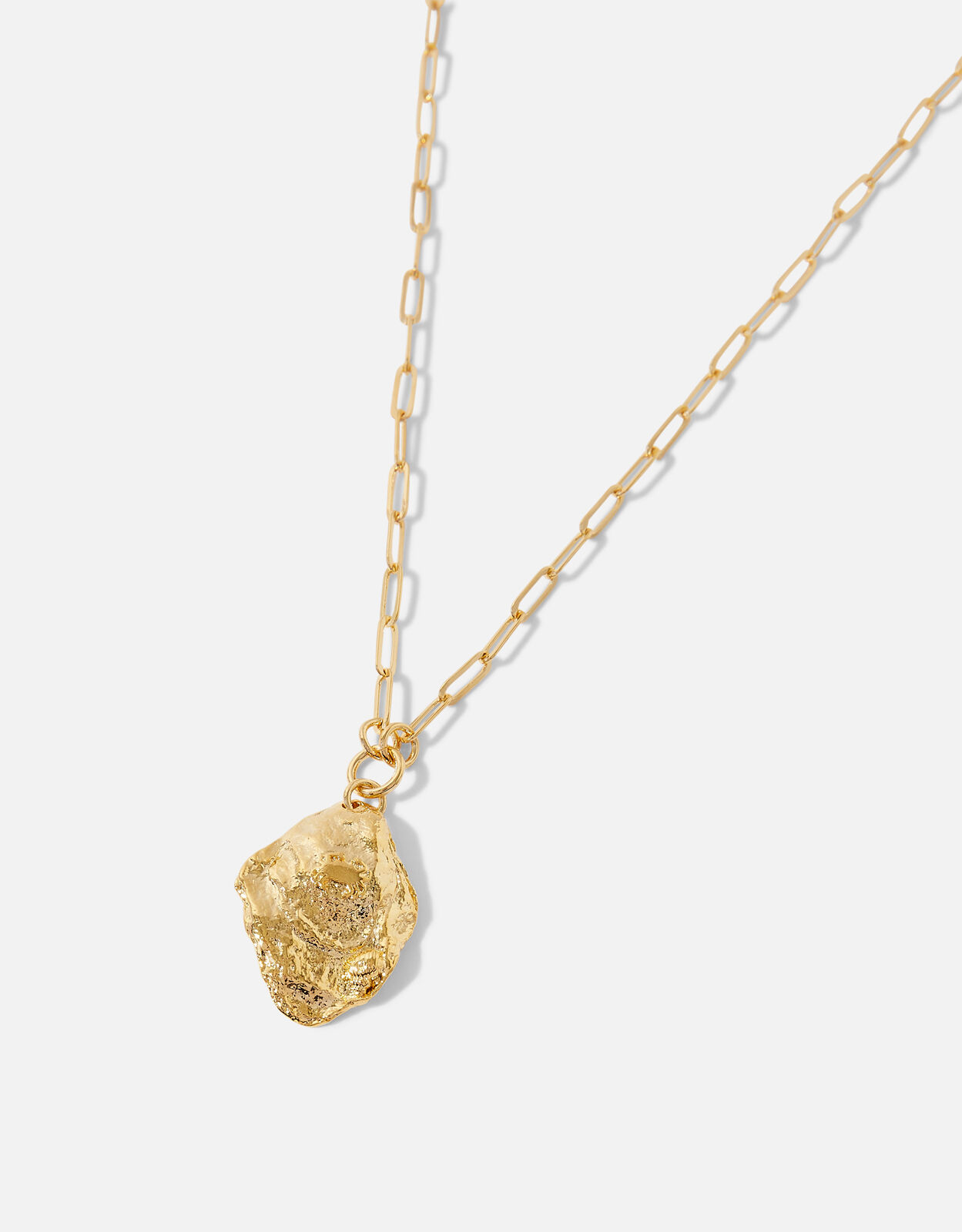 Gold-Plated Molten Spin Coin Necklace 