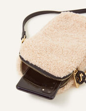Faux Shearling Phone Bag, , large