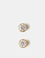 14ct Gold-Plated Titanium Flatback Stud Earrings, , large