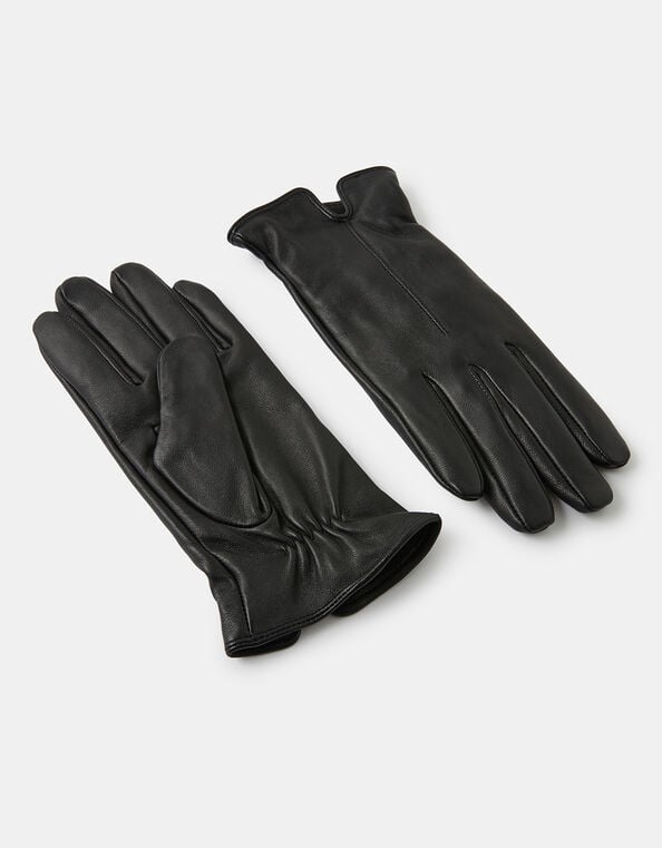 Luxe Leather Gloves Black, Black (BLACK), large
