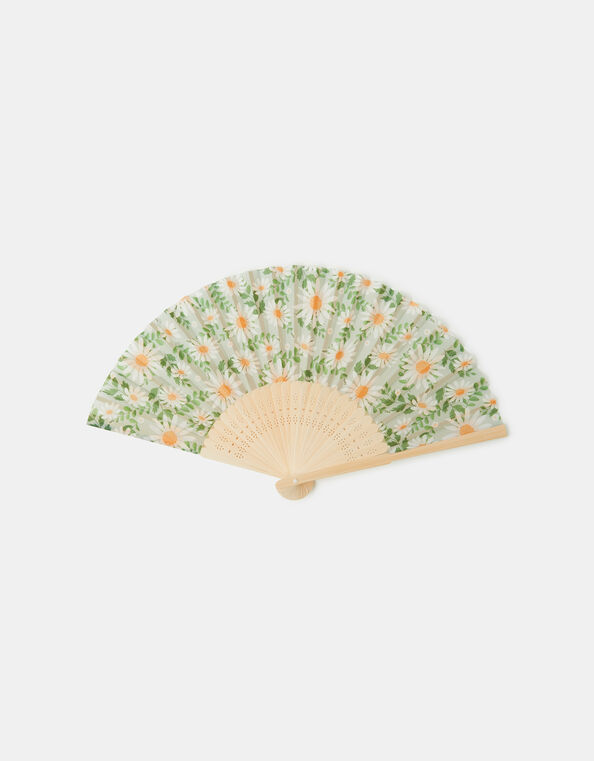 Daisy Print Foldable Fan, , large