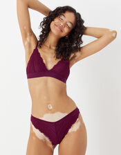 Geometric Lace Bralet, Red (BURGUNDY), large
