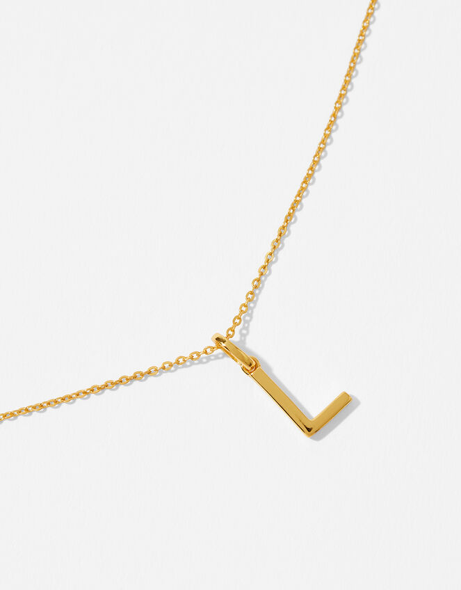 Gold Vermeil Initial Pendant Necklace - L, , large