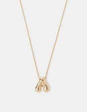 Bubble Initial Pendant Necklace, Gold (GOLD), large