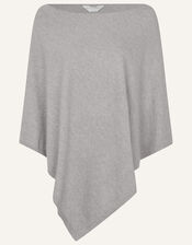 Knit Poncho, Grey (GREY), large