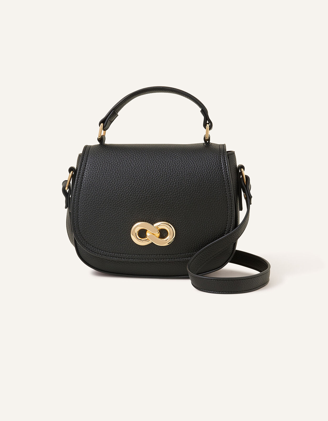 Metal Detail Cross Body Bag Black