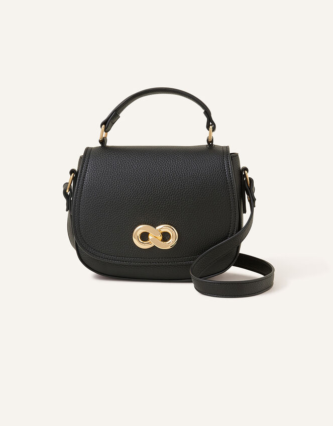 Metal Detail Cross-Body Bag, Black (BLACK), large