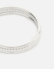 Platinum-Plated Rope Band Ring, Silver (SILVER), large