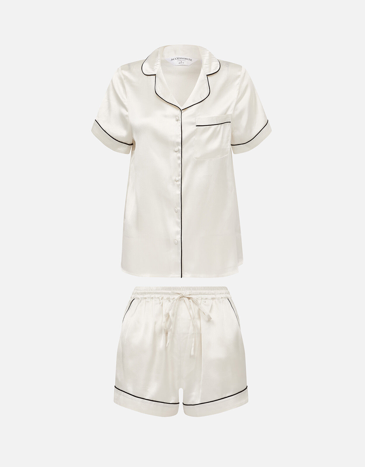 White satin sales pj shorts