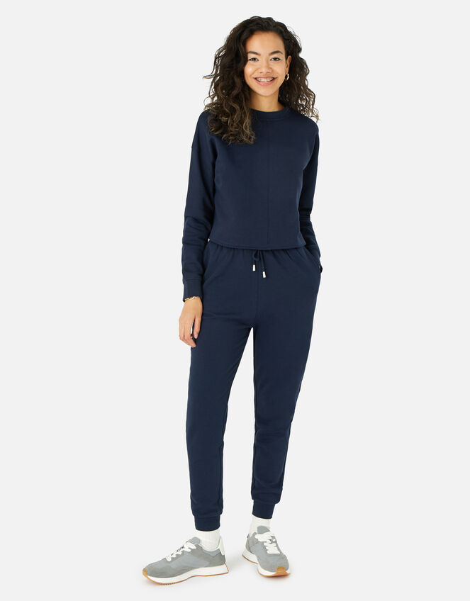 Lounge Joggers in Organic Cotton , Blue (NAVY), large