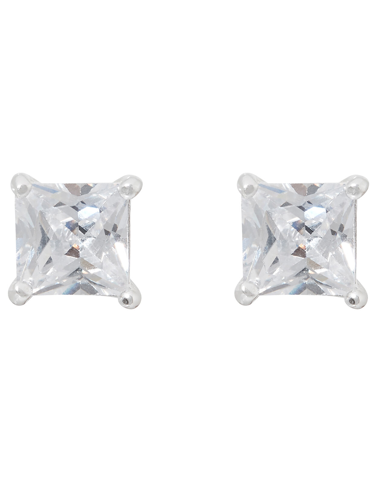 Sterling silver clearance princess cut earrings