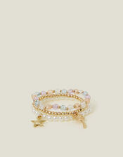 3-Pack Girls Star Fish Beaded Bracelets, , large