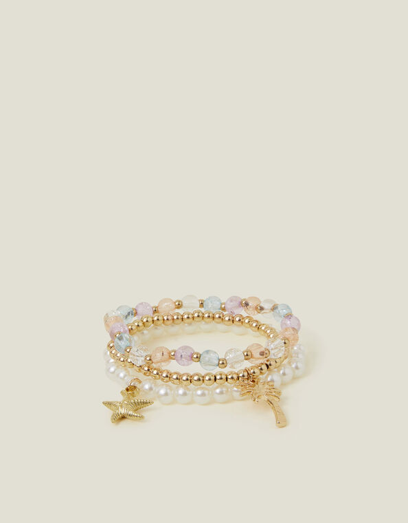 3-Pack Girls Star Fish Beaded Bracelets, , large