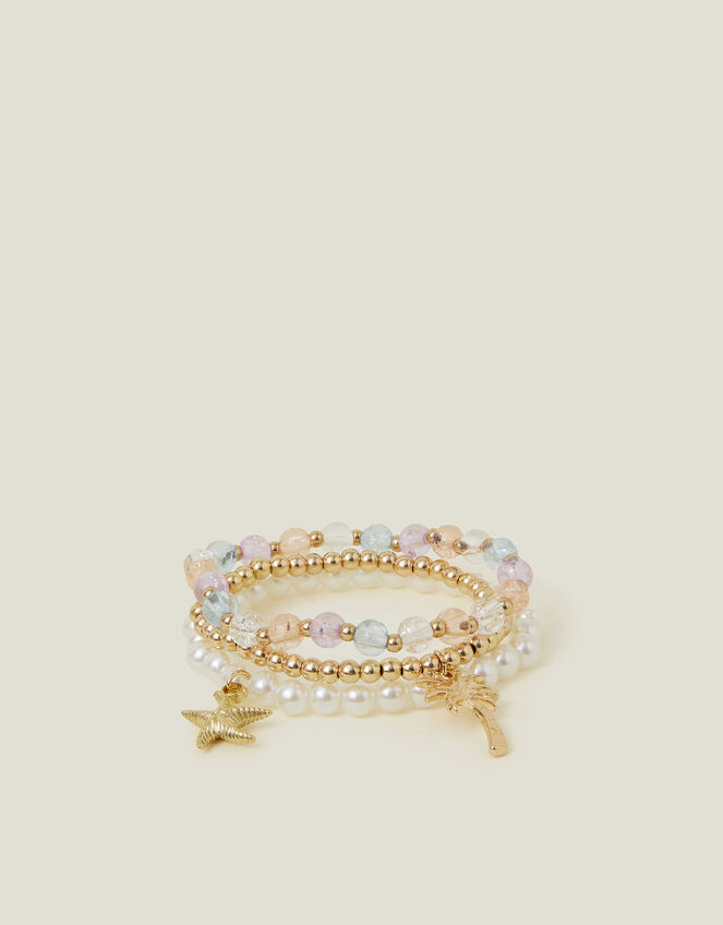 3-Pack Girls Star Fish Beaded Bracelets, , large